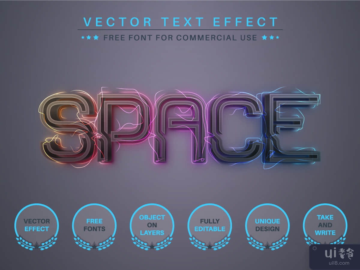 Cosmos - Editable Text Effect, Font Style