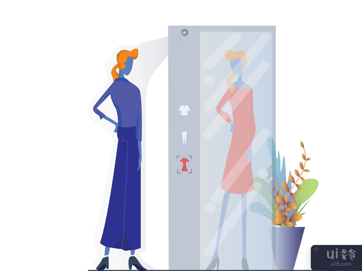 AR Technology Shopping Illustration