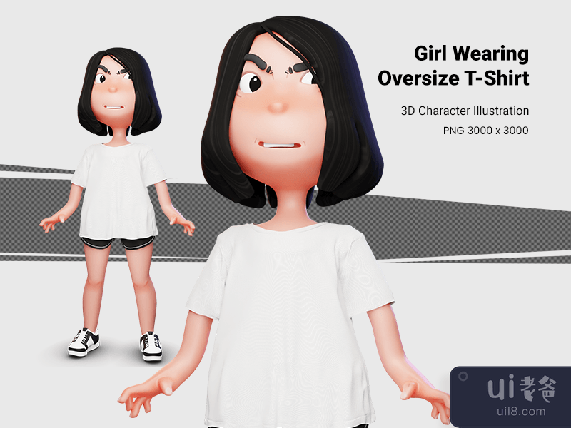 3D oversize girl