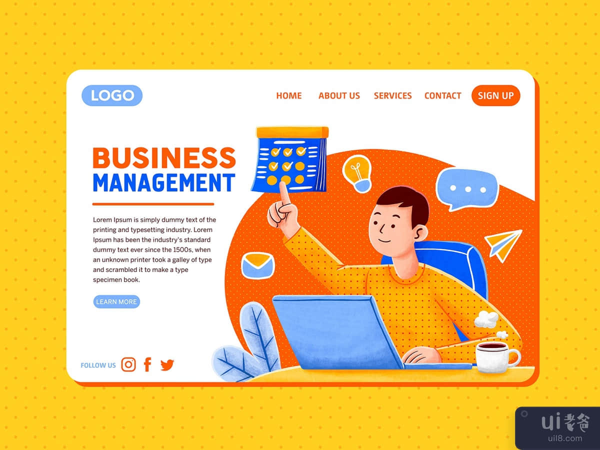 Business Management — Landing Page Illustration