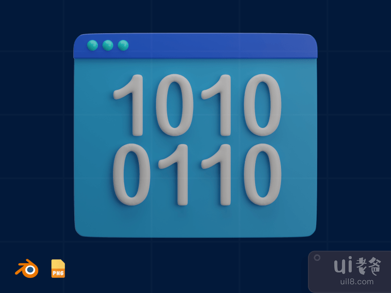 Binary Code - 3D Cyber Security Illustration (front)