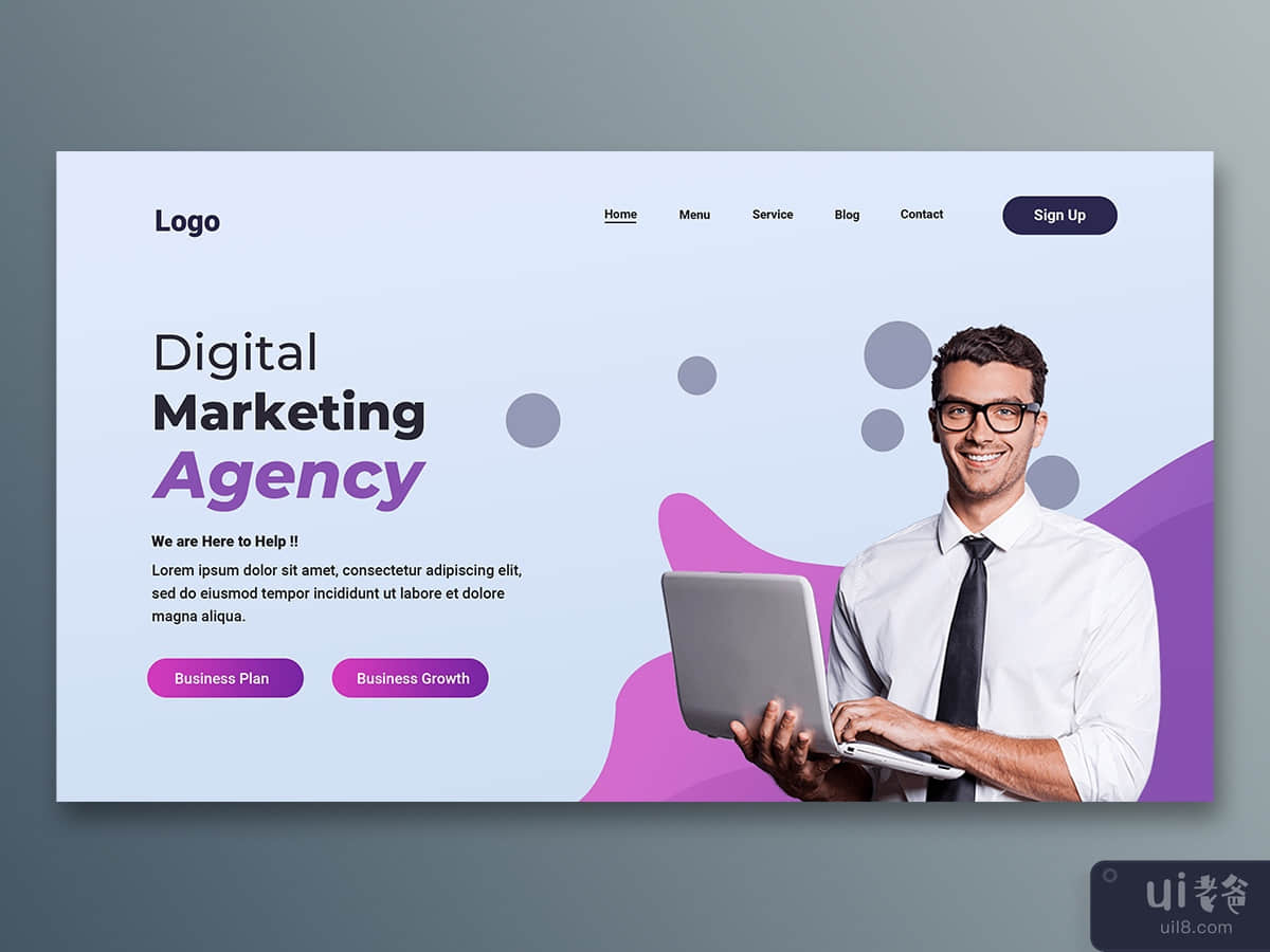Corporate website landing page creative banner template 