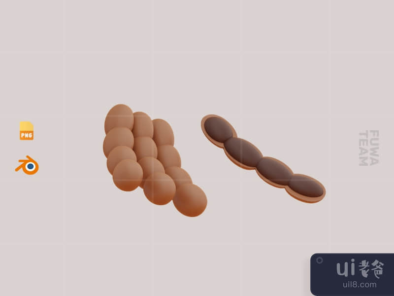 Cute 3D Fruit Illustration Pack - Tamarind (front)