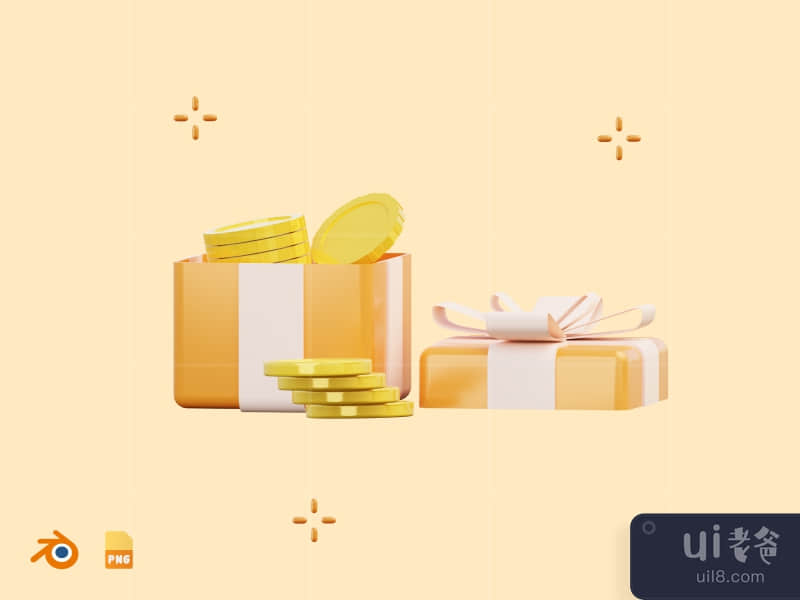 Coin Gift - 3D Sale & Marketing Illustration Pack (front)