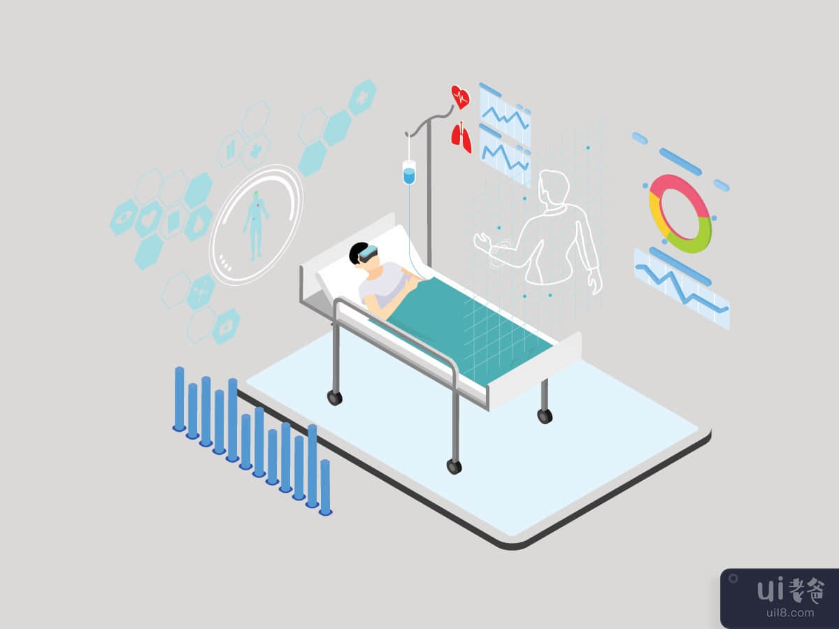 ARVR Health Isometric Illustration