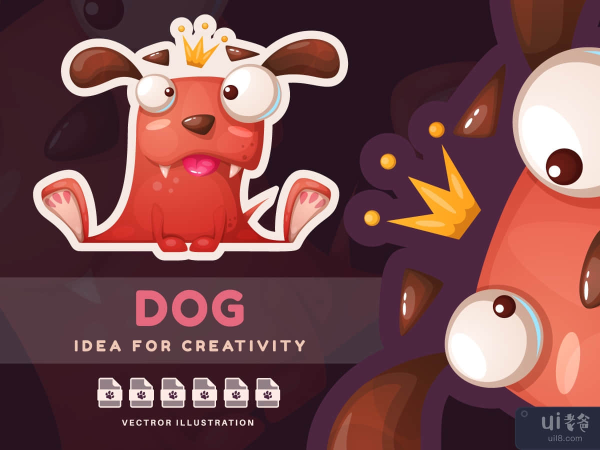 Adorable King Dog  - Cute Sticker