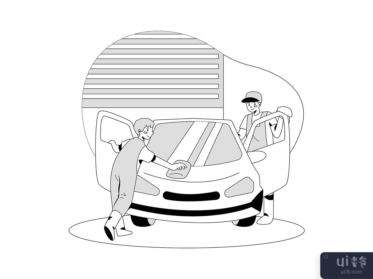 Car Washing Service Illustration