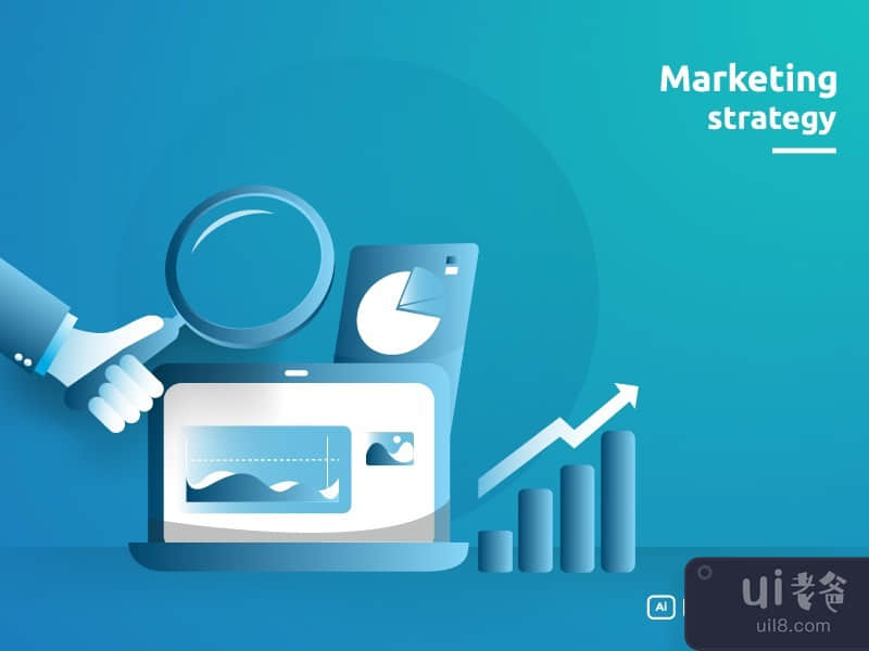 business growth and return on investment ROI illustration concept