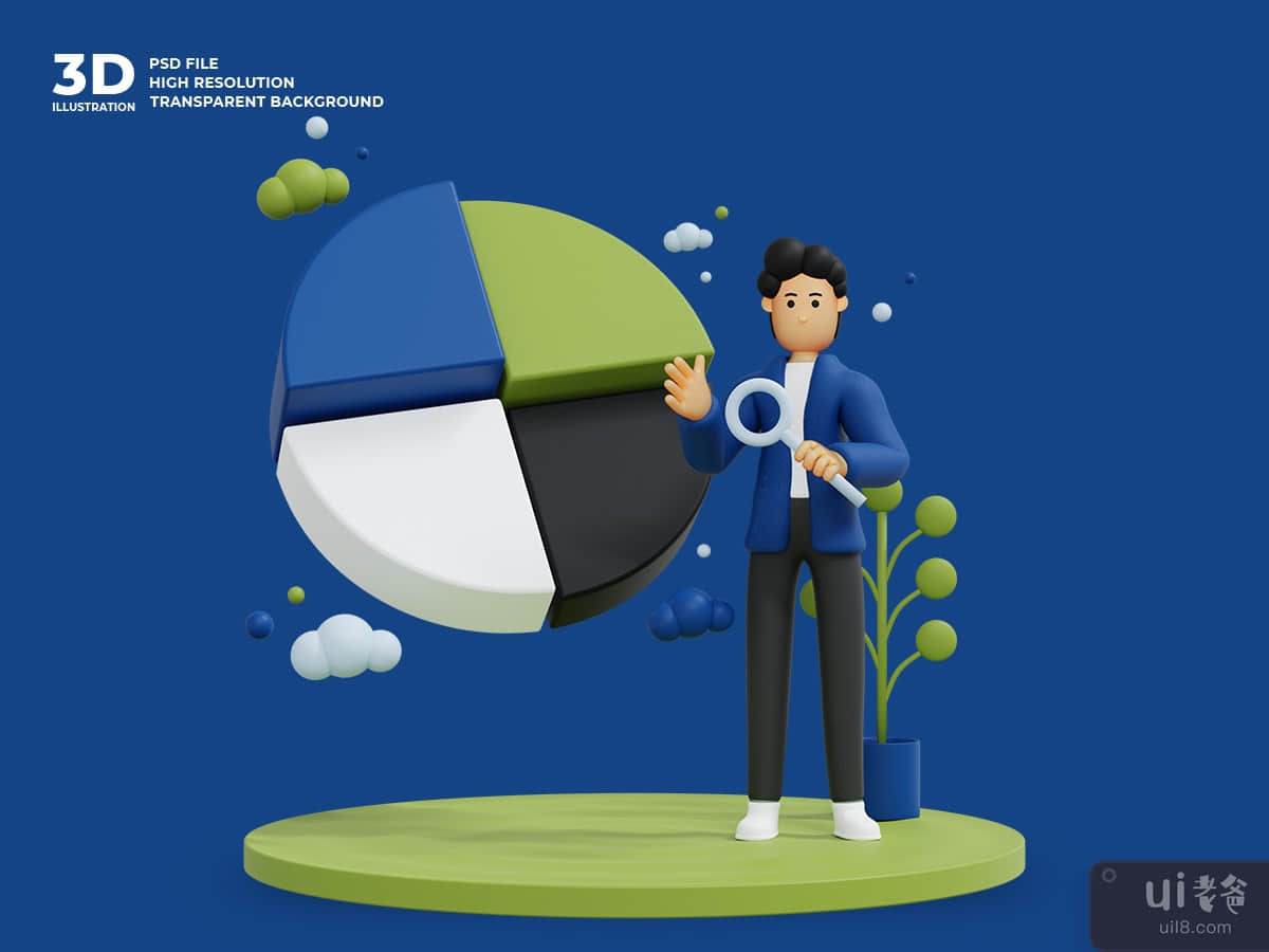 3d businessman character illustration