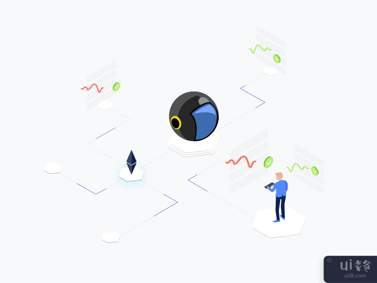 AI Signals Trading - Isometric Graphic