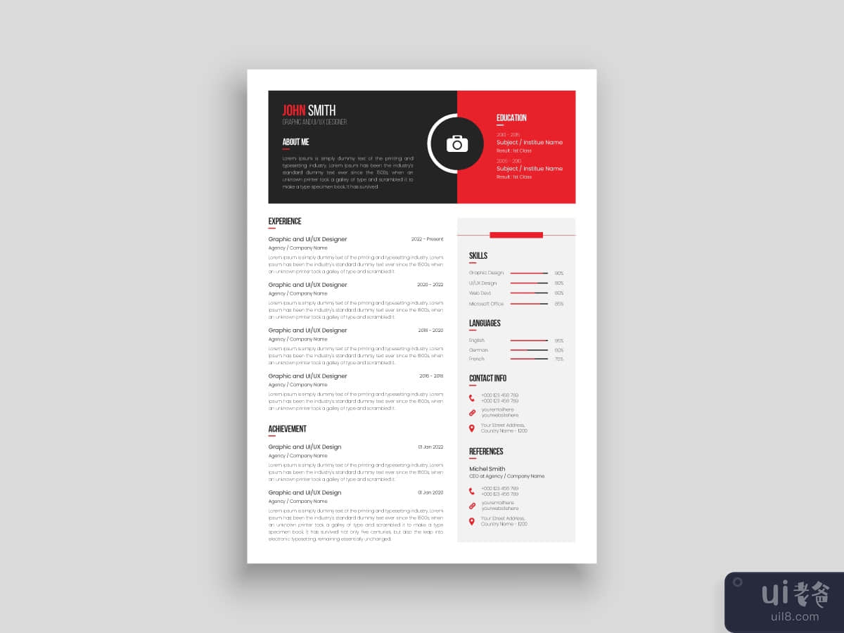 Corporate Creative Clean CV Resume Design Template
