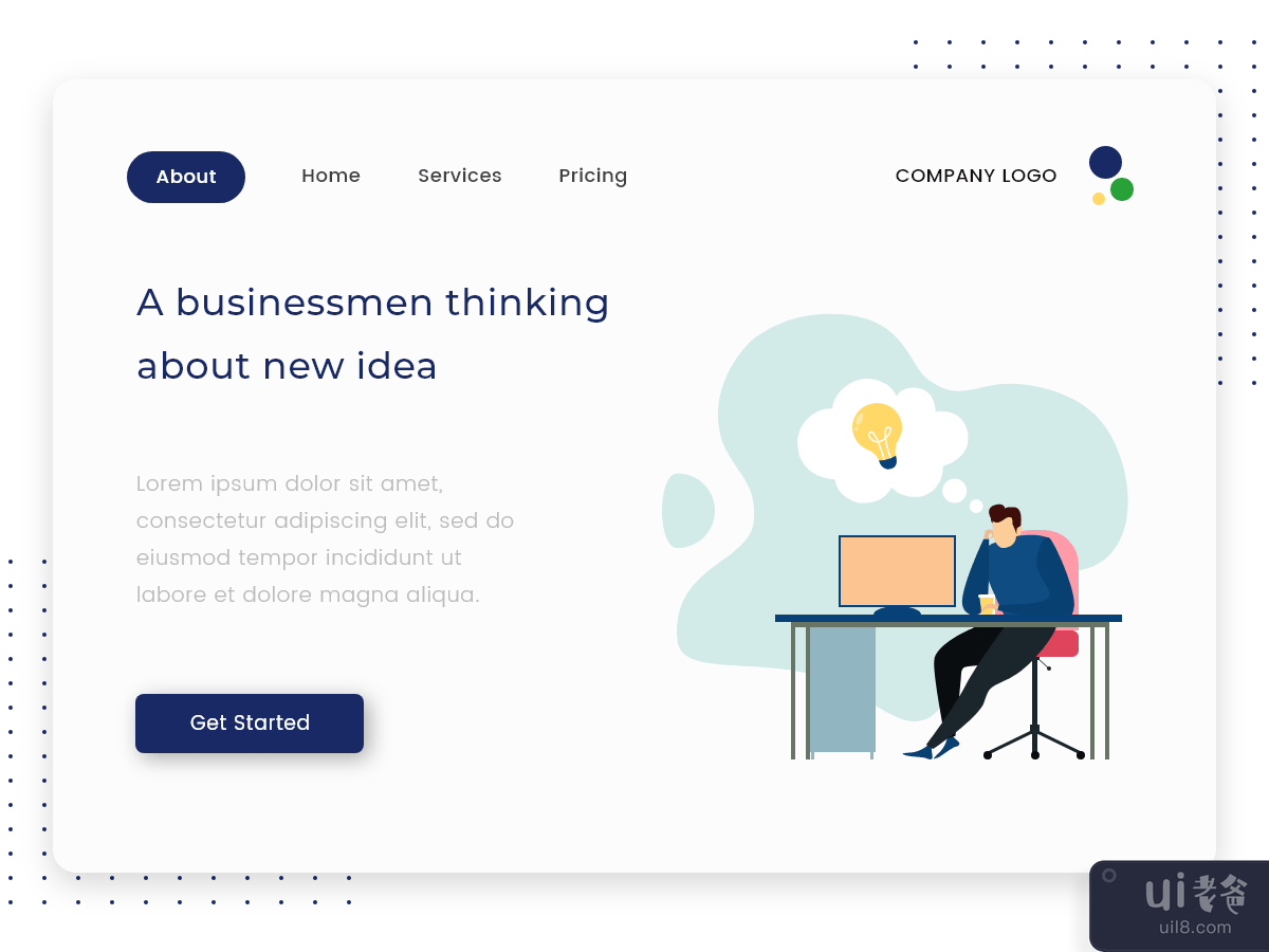 A businessmen thinking about new idea