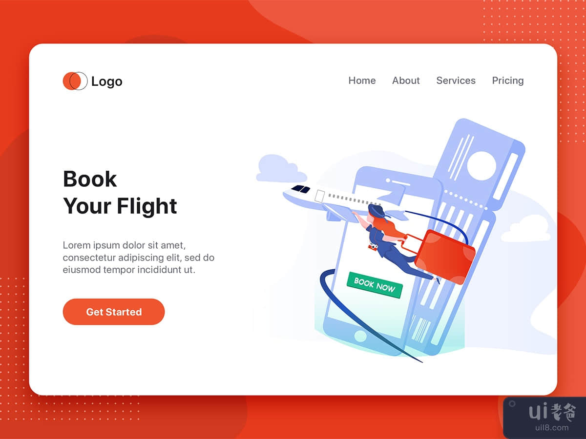 Book Your Flight Vector Illustration