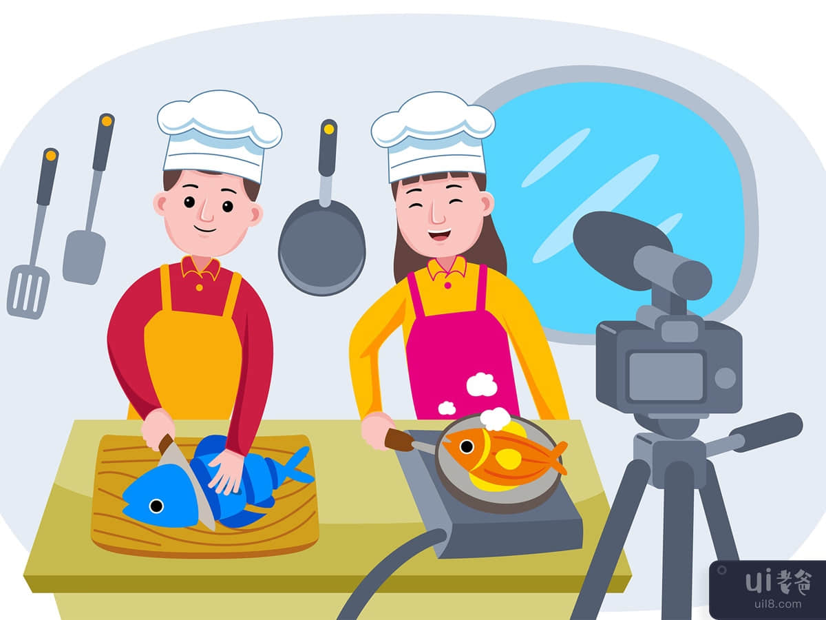 Broadcasting live event with Chefs cooking