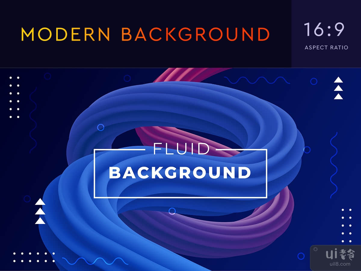 Abstract Background with 3D Fluid Shapes for Landing Page, Poster, Flyer