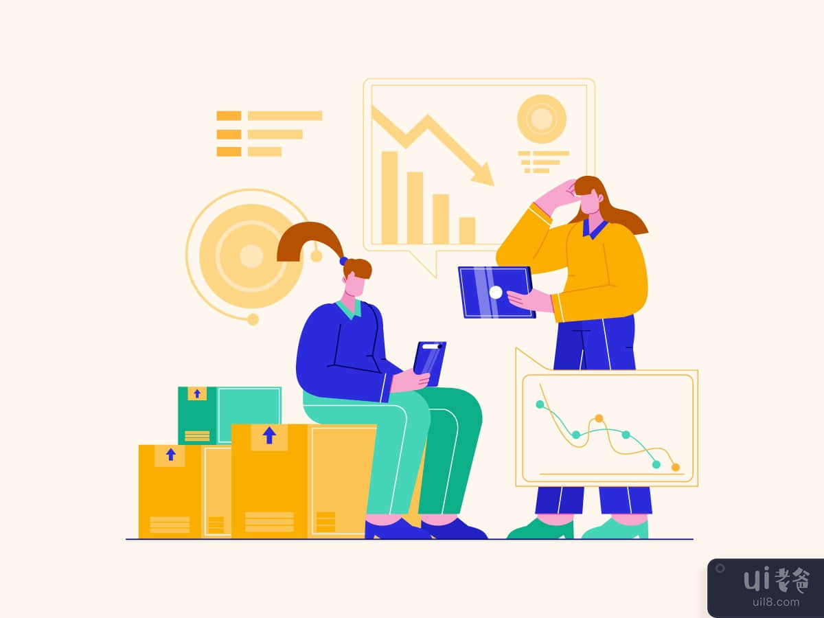 Bankruptcy Business Flat Illustration