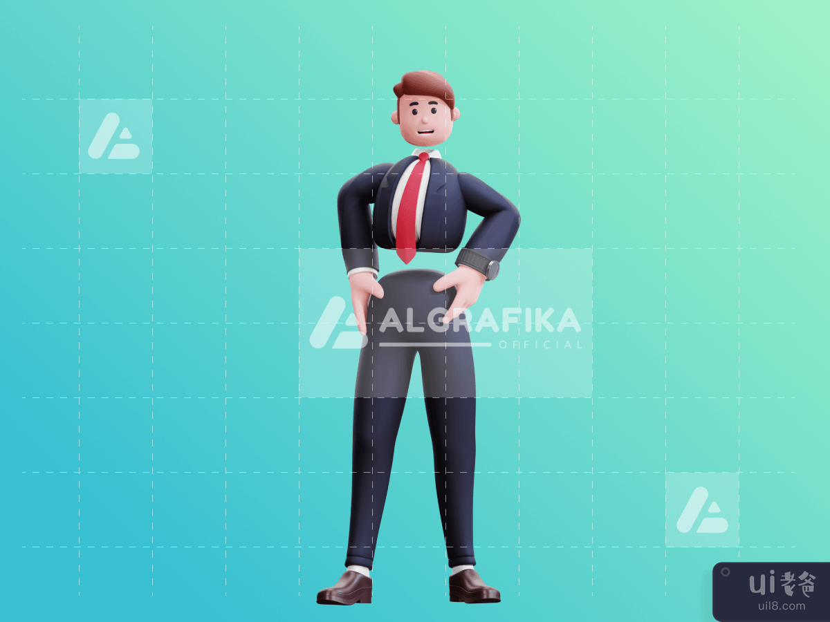 3d businessman character illustration