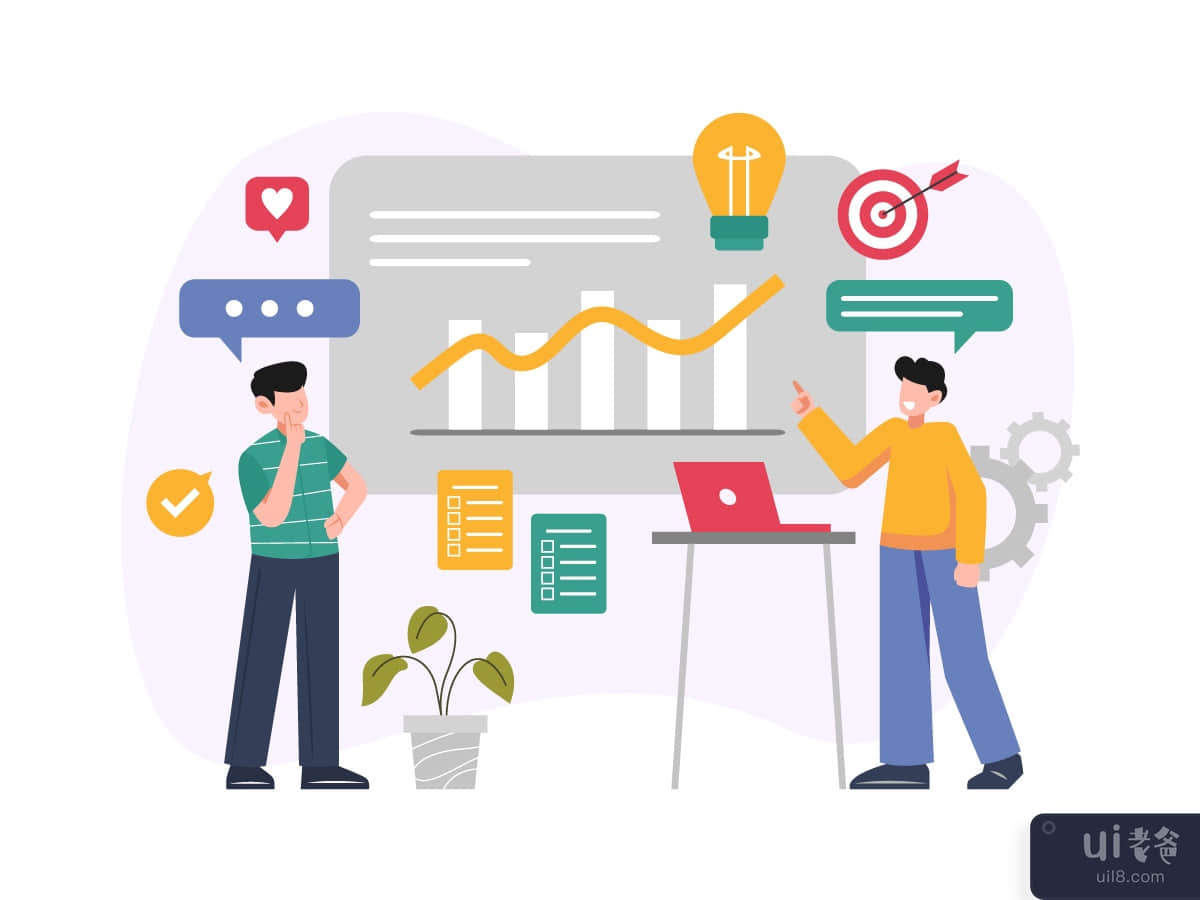 Business Marketing Discussion Illustration