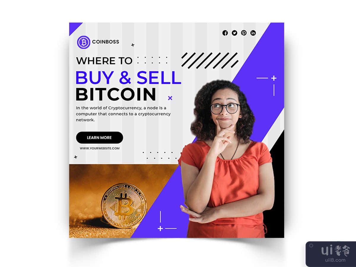 CryptoCurrency Social Media Instagram Post Template