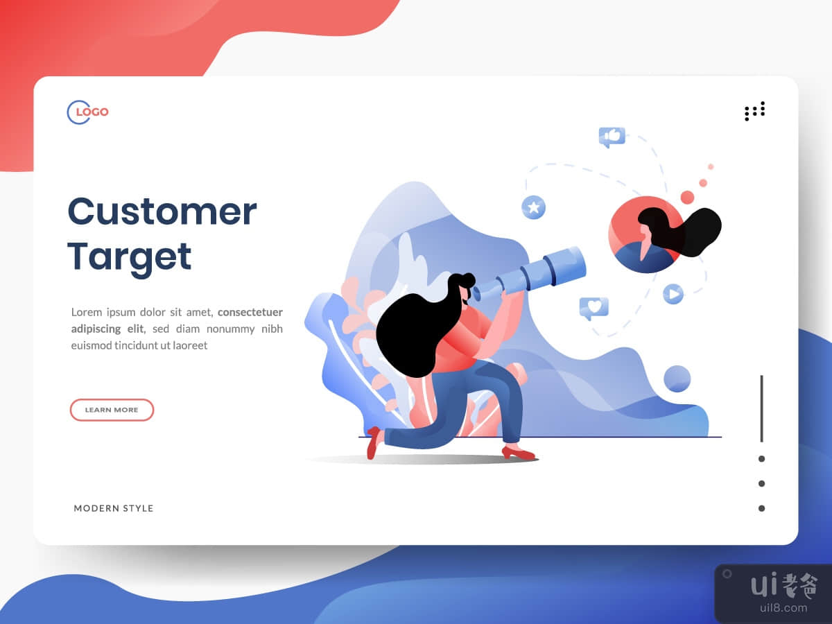Customer Target flat illustration