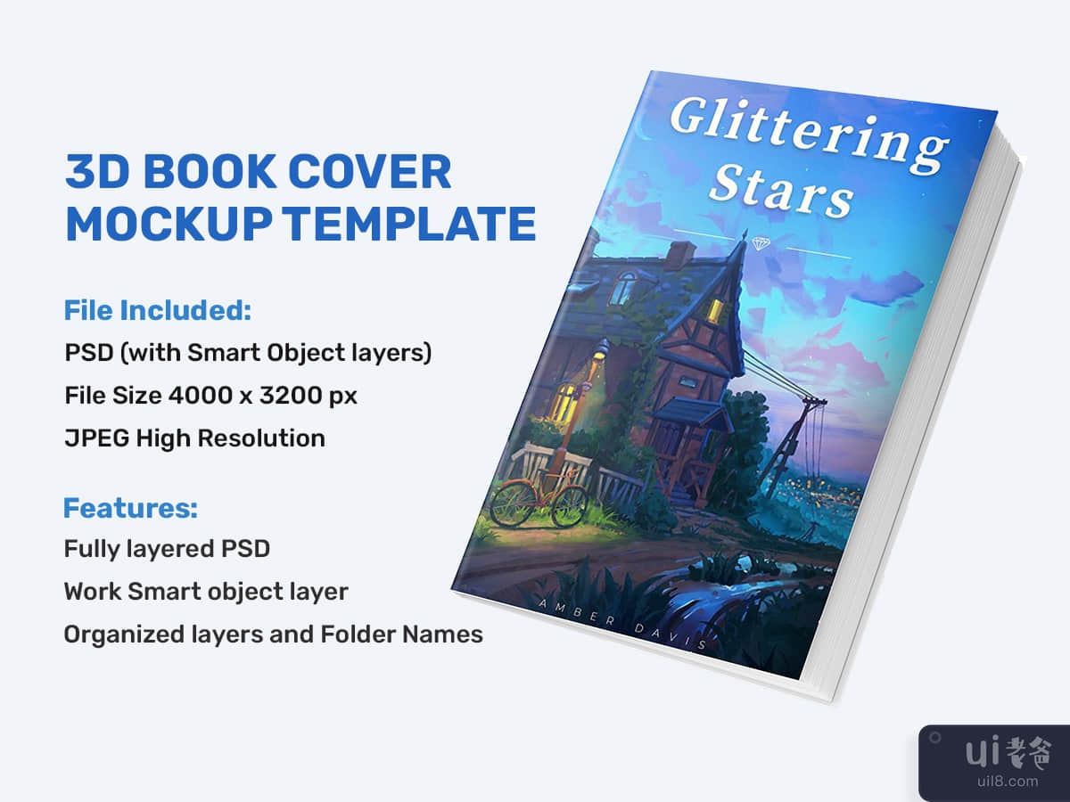 3d Book Cover Mockup Template