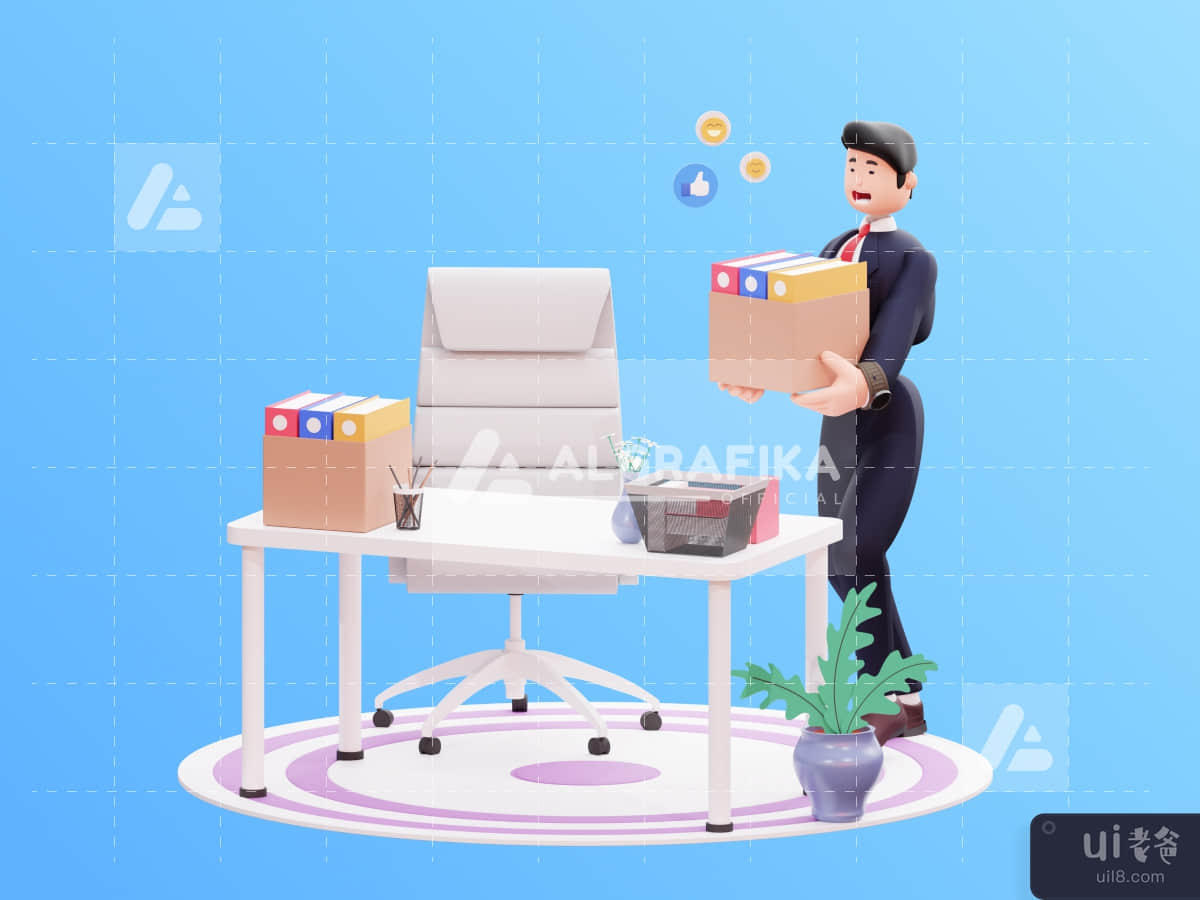 3D Character Businessman Illustration