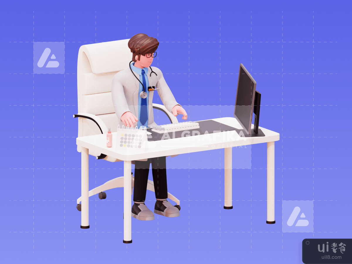 3D Character Male Doctor Illustration