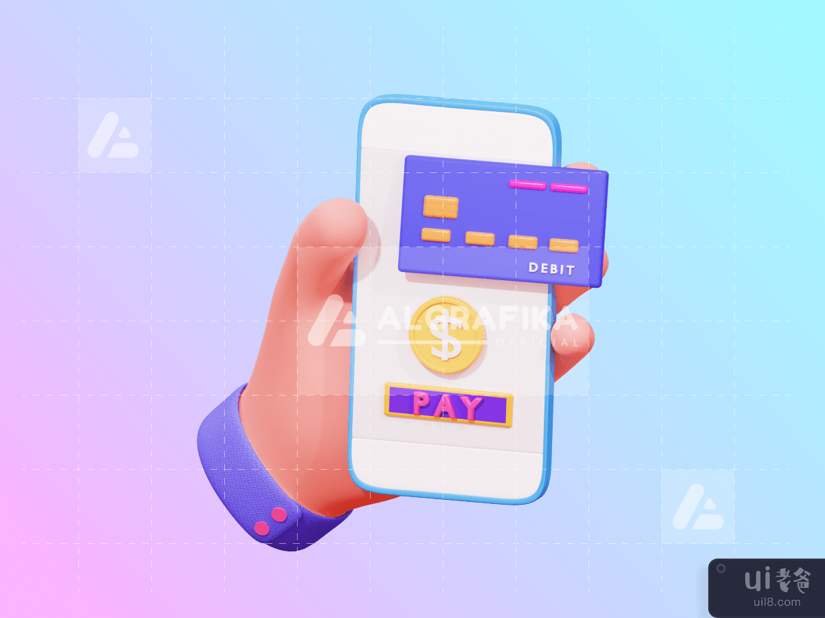 3D Hand Gesture Finance Illustration