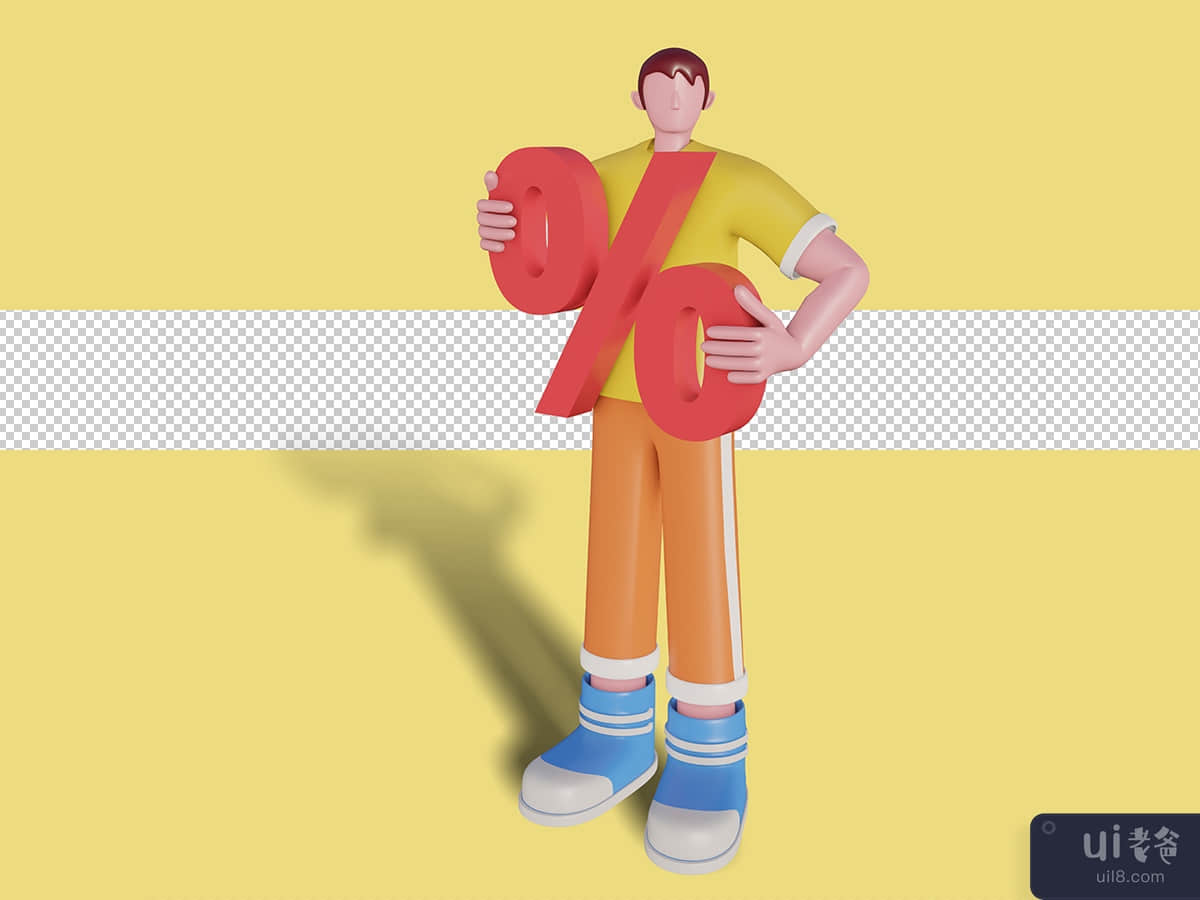 3d illustration of sales promotion discount. Premium Psd