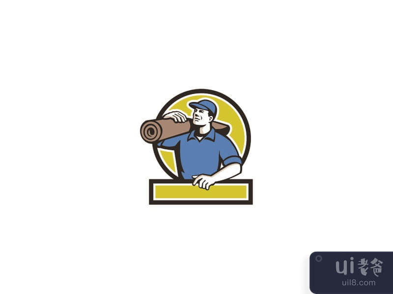 Carpet Layer Carpet Roll Circle Retro