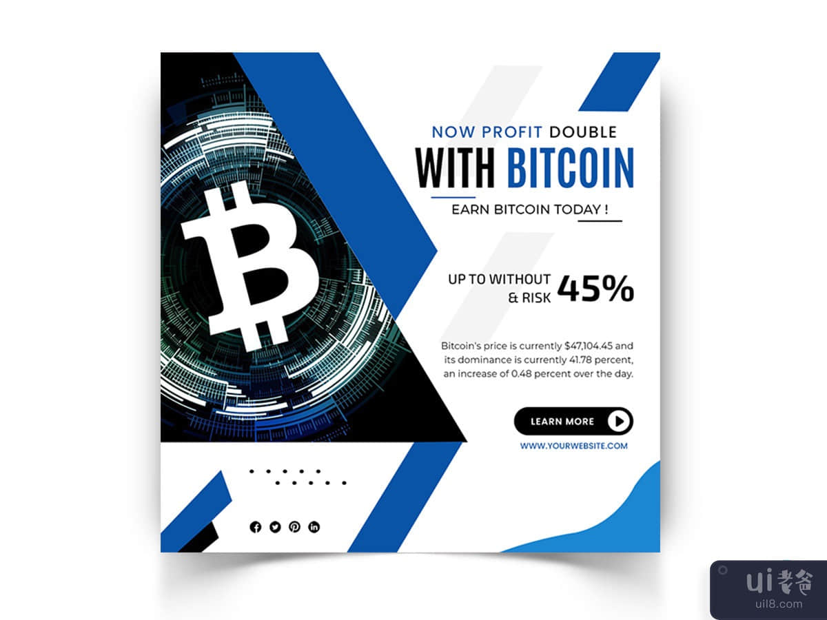 CryptoCurrency Social Media Instagram Post Template